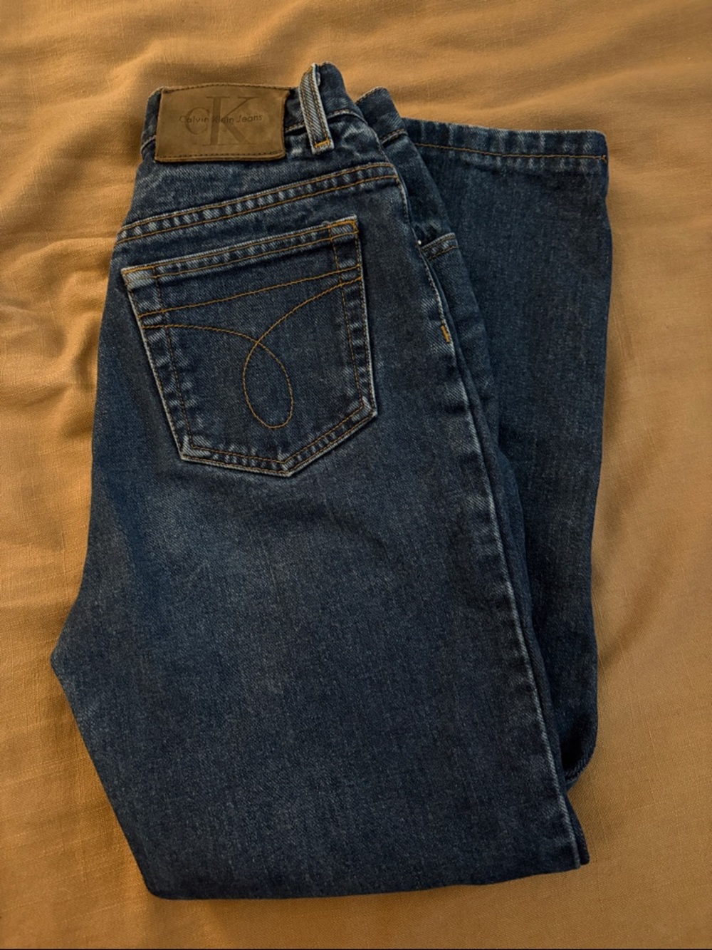 Calvin Klein Straight Leg Dark Blue Denim Jeans